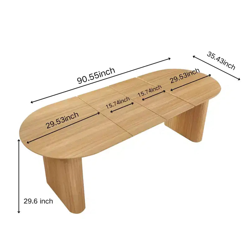 Extensible Dining Table with MDF Top and Metal Legs, for Dining Room, Office, or Coffee Table
