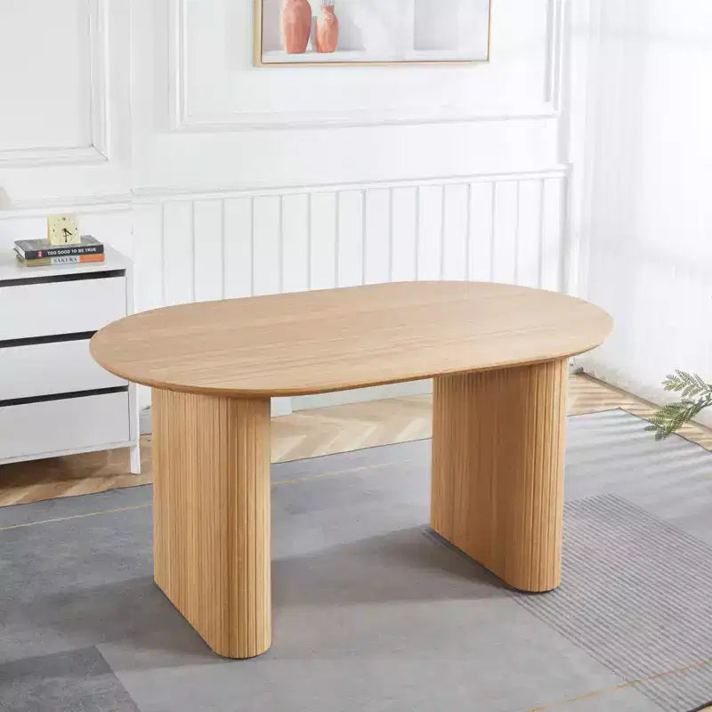 Extensible Dining Table with MDF Top and Metal Legs, for Dining Room, Office, or Coffee Table