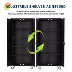 Heavy-Duty 72'' Metal Garage Storage Cabinet with Wheels - Locking Doors - 4 Adjustable Shelves - Pegboard Organizer - Mobile Tool Locker