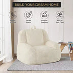 Giant faux leather beanbag sofa - adult beanbag chair with padding and handles - perfect for the living room- highly comfortable.