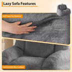 Giant faux leather beanbag sofa - adult beanbag chair with padding and handles - perfect for the living room- highly comfortable.