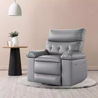 Swivel Recliner sofamade of thickened artificial leather, with massage, reclining and side pocket functions, suitable for living room and bedroom.
