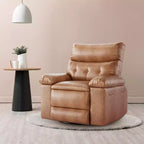 Swivel Recliner sofamade of thickened artificial leather, with massage, reclining and side pocket functions, suitable for living room and bedroom.