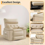 Swivel Recliner sofamade of thickened artificial leather, with massage, reclining and side pocket functions, suitable for living room and bedroom.