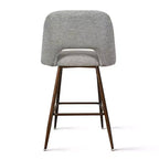 Set of 3 Mid-Century Modern Counter Height Bar Stools, 26 Upholstered Kitchen Island Chairs with Walnut Finish Metal Legs - Panipeachy