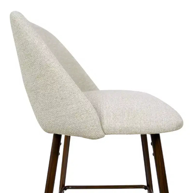 Set of 3 Mid-Century Modern Counter Height Bar Stools, 26 Upholstered Kitchen Island Chairs with Walnut Finish Metal Legs - Panipeachy