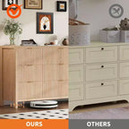 Farmhouse 9 Drawer Dressers for Bedroom - Slim Wood Chest of Drawers Mid Century Modern Fluted Dresser Storage Organizer for Closet Living Room