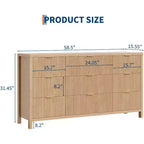 Farmhouse 9 Drawer Dressers for Bedroom - Slim Wood Chest of Drawers Mid Century Modern Fluted Dresser Storage Organizer for Closet Living Room