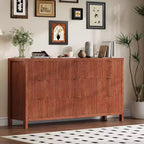 Farmhouse 9 Drawer Dressers for Bedroom - Slim Wood Chest of Drawers Mid Century Modern Fluted Dresser Storage Organizer for Closet Living Room