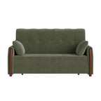 Luck Live 62.9 Convertible Fabric Sofa Bed With Storage, Solid Wood Trim Sleeper Couch For Small Living Rooms & Apartments