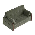 Luck Live 62.9 Convertible Fabric Sofa Bed With Storage, Solid Wood Trim Sleeper Couch For Small Living Rooms & Apartments