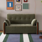 Luck Live 62.9 Convertible Fabric Sofa Bed With Storage, Solid Wood Trim Sleeper Couch For Small Living Rooms & Apartments