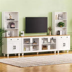 GDFStudio Keith Farmhouse TV Entertainment Center Up to 70 with Adjustable Shelves and Storage