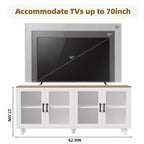 GDFStudio Keith Farmhouse TV Entertainment Center Up to 70 with Adjustable Shelves and Storage
