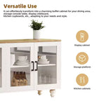 GDFStudio Keith Farmhouse TV Entertainment Center Up to 70 with Adjustable Shelves and Storage