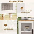 GDFStudio Keith Farmhouse TV Entertainment Center Up to 70 with Adjustable Shelves and Storage