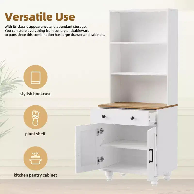 GDFStudio Keith Farmhouse TV Entertainment Center Up to 70 with Adjustable Shelves and Storage