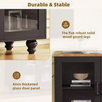 GDFStudio Keith Farmhouse TV Entertainment Center Up to 70 with Adjustable Shelves and Storage