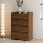 Modern 4 Drawer Dresser for Bedroom, Vertical Dressers with Handle-Free Design, Storage Cabinet for Living Room, Entryway, or Office-Panipeachy