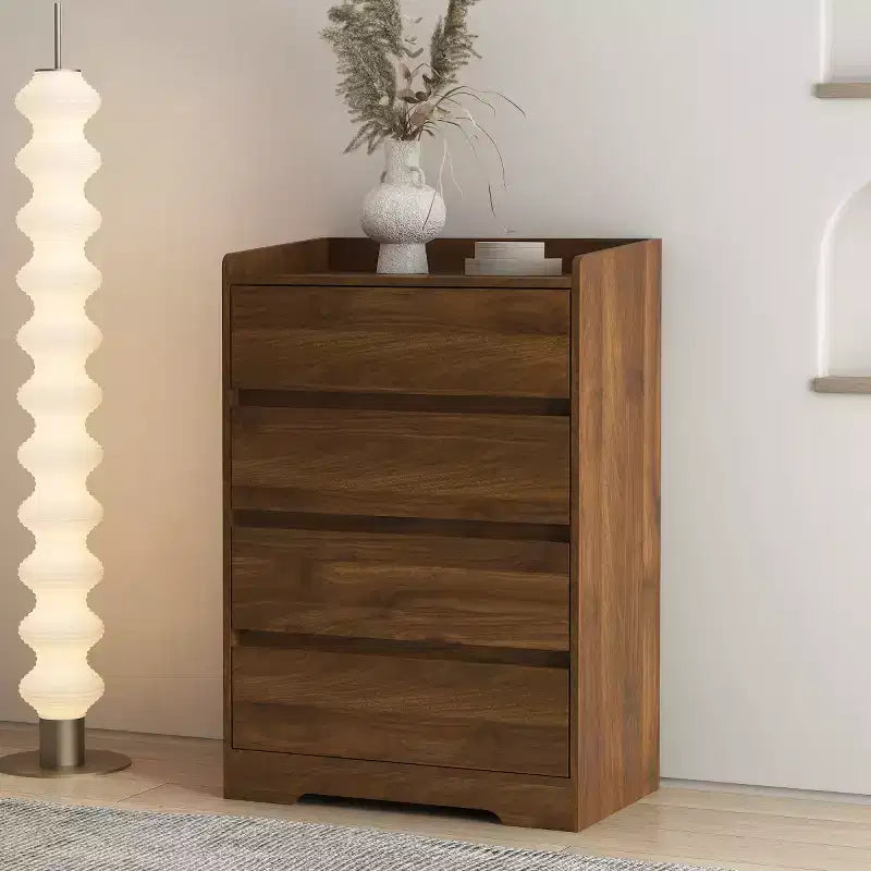 Modern 4 Drawer Dresser for Bedroom, Vertical Dressers with Handle-Free Design, Storage Cabinet for Living Room, Entryway, or Office-Panipeachy