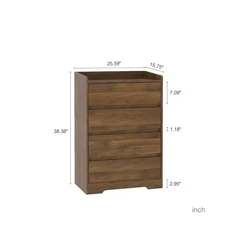 Modern 4 Drawer Dresser for Bedroom, Vertical Dressers with Handle-Free Design, Storage Cabinet for Living Room, Entryway, or Office-Panipeachy