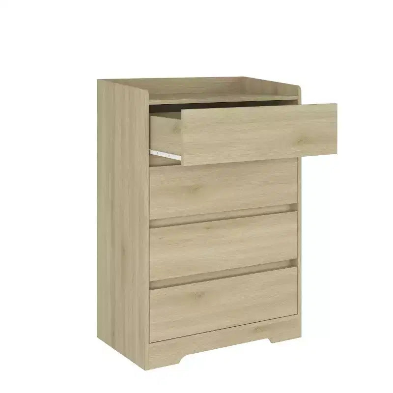 Modern 4 Drawer Dresser for Bedroom, Vertical Dressers with Handle-Free Design, Storage Cabinet for Living Room, Entryway, or Office-Panipeachy
