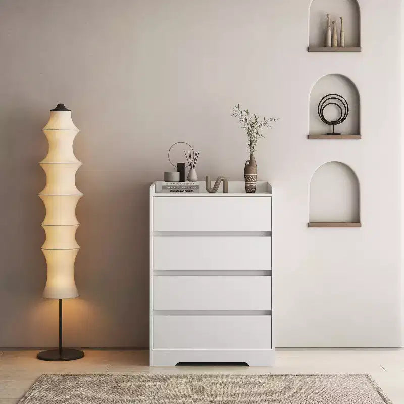 Modern 4 Drawer Dresser for Bedroom, Vertical Dressers with Handle-Free Design, Storage Cabinet for Living Room, Entryway, or Office-Panipeachy