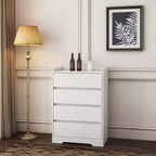 Modern 4 Drawer Dresser for Bedroom, Vertical Dressers with Handle-Free Design, Storage Cabinet for Living Room, Entryway, or Office-Panipeachy