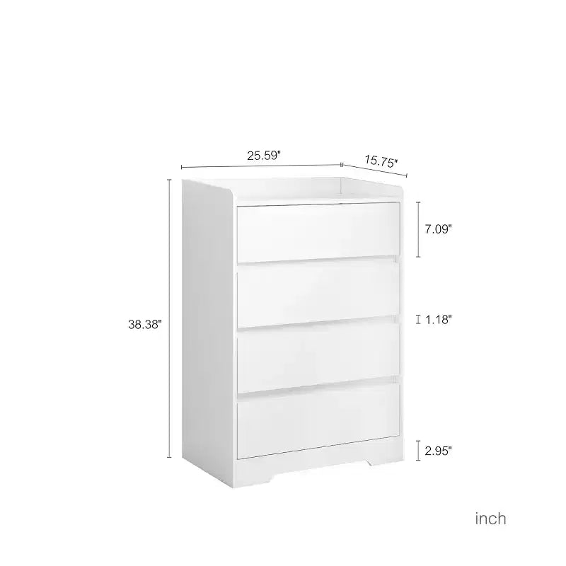 Modern 4 Drawer Dresser for Bedroom, Vertical Dressers with Handle-Free Design, Storage Cabinet for Living Room, Entryway, or Office-Panipeachy