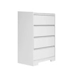 Modern 4 Drawer Dresser for Bedroom, Vertical Dressers with Handle-Free Design, Storage Cabinet for Living Room, Entryway, or Office-Panipeachy