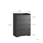 Modern 4 Drawer Dresser for Bedroom, Vertical Dressers with Handle-Free Design, Storage Cabinet for Living Room, Entryway, or Office-Panipeachy