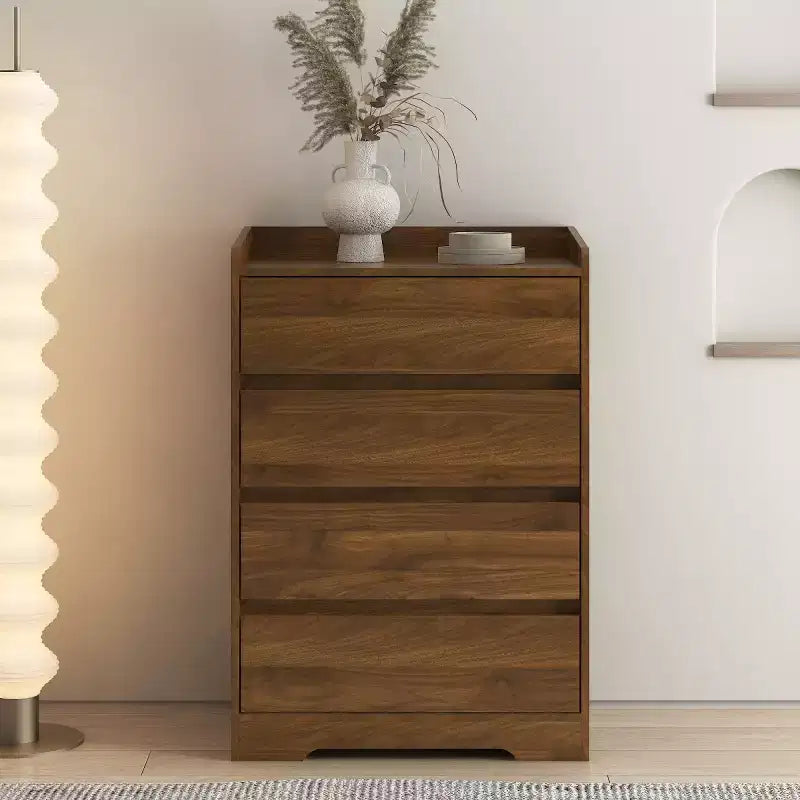 Modern 4 Drawer Dresser for Bedroom, Vertical Dressers with Handle-Free Design, Storage Cabinet for Living Room, Entryway, or Office-Panipeachy