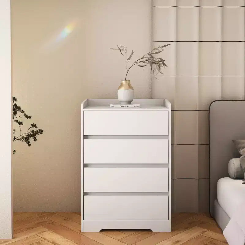 Modern 4 Drawer Dresser for Bedroom, Vertical Dressers with Handle-Free Design, Storage Cabinet for Living Room, Entryway, or Office-Panipeachy