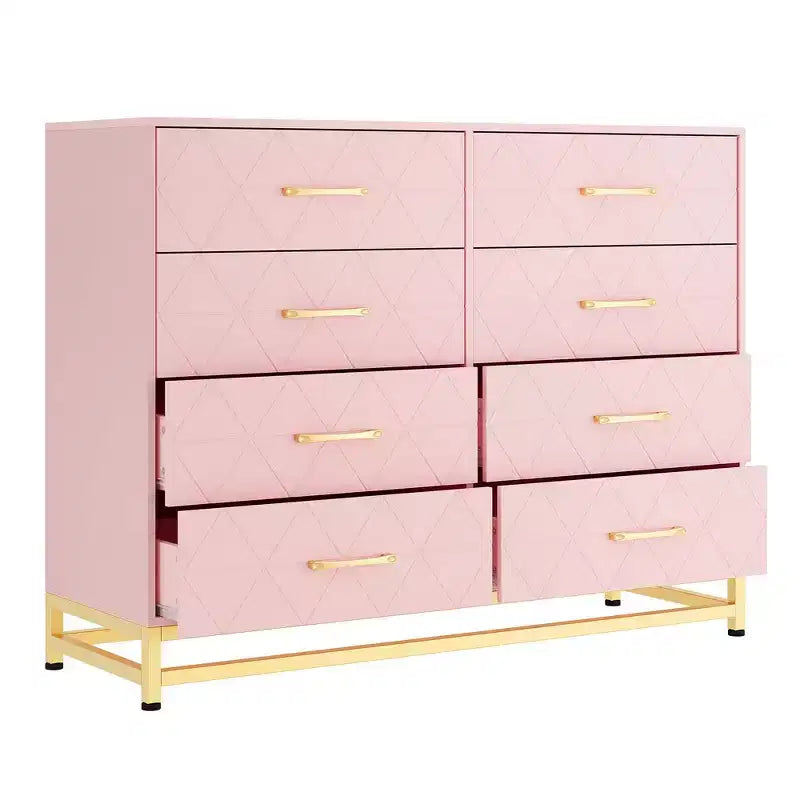 8-Drawer Modern Tall Wooden Dresser, Soft-Close Glides & Anti-Tip Kit, Space-Saving Chest for Bedroom, Closet, Kids & Nursery
