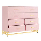8-Drawer Modern Tall Wooden Dresser, Soft-Close Glides & Anti-Tip Kit, Space-Saving Chest for Bedroom, Closet, Kids & Nursery