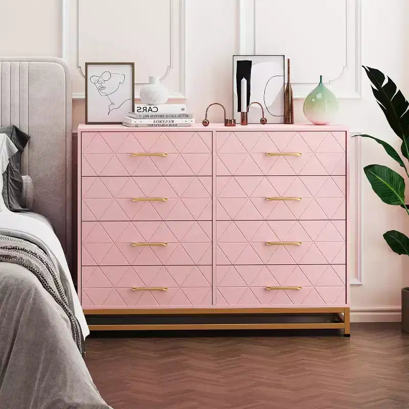 8-Drawer Modern Tall Wooden Dresser, Soft-Close Glides & Anti-Tip Kit, Space-Saving Chest for Bedroom, Closet, Kids & Nursery