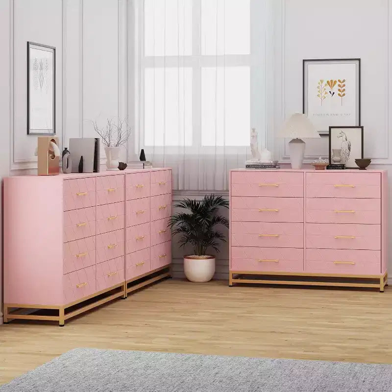 8-Drawer Modern Tall Wooden Dresser, Soft-Close Glides & Anti-Tip Kit, Space-Saving Chest for Bedroom, Closet, Kids & Nursery