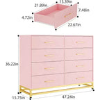 8-Drawer Modern Tall Wooden Dresser, Soft-Close Glides & Anti-Tip Kit, Space-Saving Chest for Bedroom, Closet, Kids & Nursery