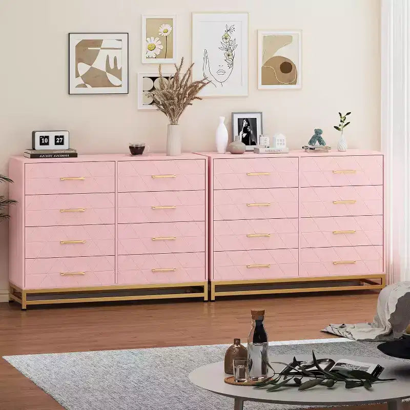 8-Drawer Modern Tall Wooden Dresser, Soft-Close Glides & Anti-Tip Kit, Space-Saving Chest for Bedroom, Closet, Kids & Nursery