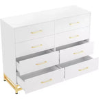 8-Drawer Modern Tall Wooden Dresser, Soft-Close Glides & Anti-Tip Kit, Space-Saving Chest for Bedroom, Closet, Kids & Nursery