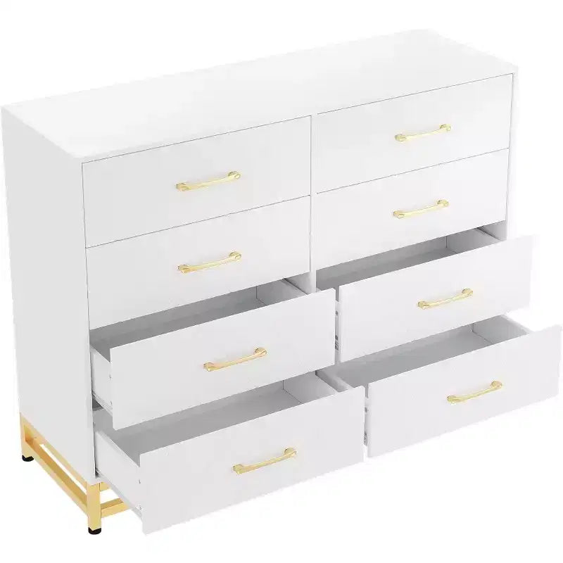 8-Drawer Modern Tall Wooden Dresser, Soft-Close Glides & Anti-Tip Kit, Space-Saving Chest for Bedroom, Closet, Kids & Nursery