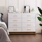 8-Drawer Modern Tall Wooden Dresser, Soft-Close Glides & Anti-Tip Kit, Space-Saving Chest for Bedroom, Closet, Kids & Nursery