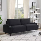 Contemporary 3-Seater Reclining Sofa for Living Room - Soft Cushioned Fabric Couch with Armrests, Storage Bag, Cup Holders - Easy to Assemble