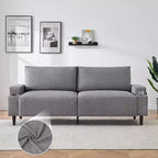 Contemporary 3-Seater Reclining Sofa for Living Room - Soft Cushioned Fabric Couch with Armrests, Storage Bag, Cup Holders - Easy to Assemble