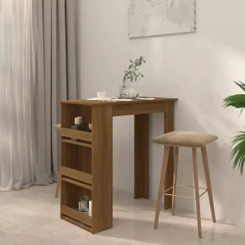 Bar Table with Storage Rack - Modern Design for Dining and Kitchen