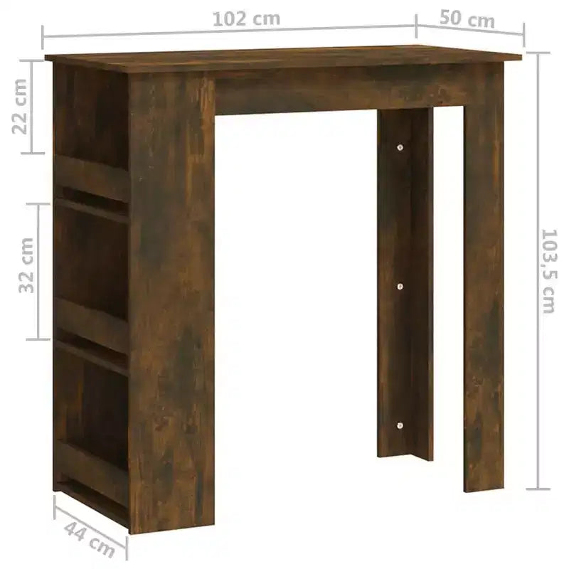Bar Table with Storage Rack - Modern Design for Dining and Kitchen