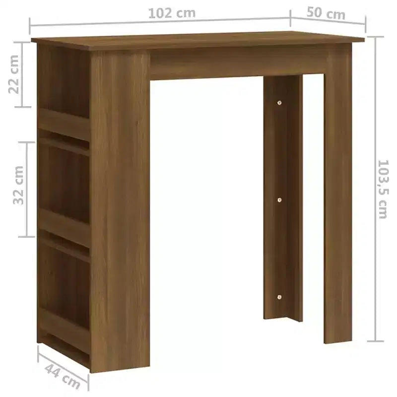 Bar Table with Storage Rack - Modern Design for Dining and Kitchen