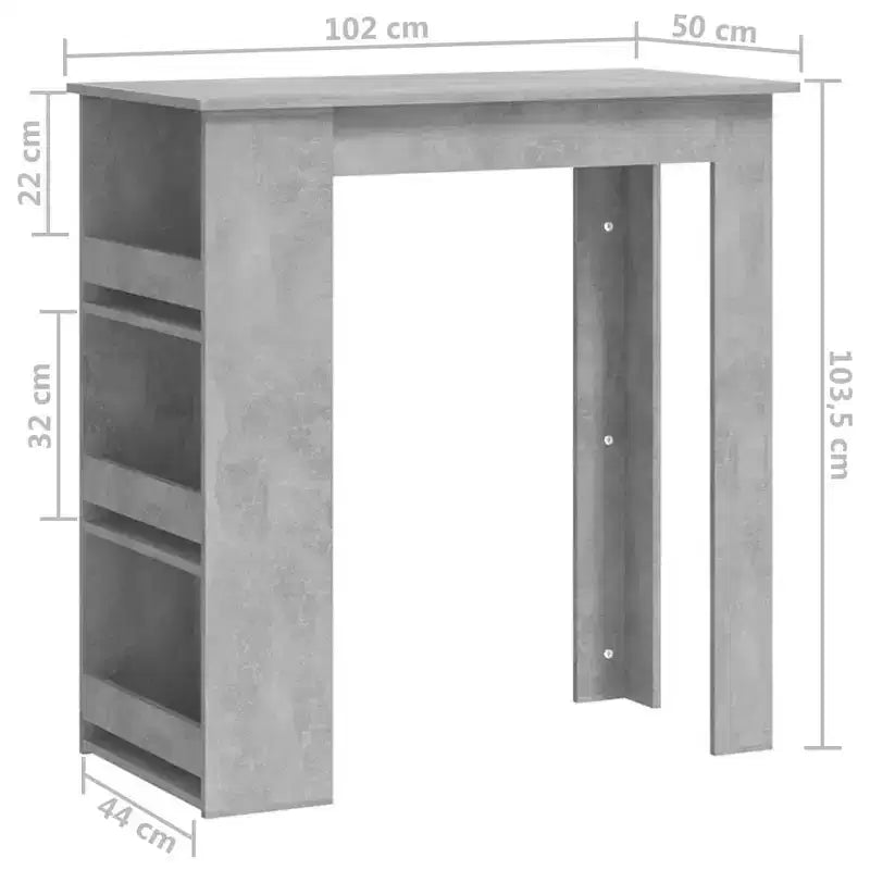 Bar Table with Storage Rack - Modern Design for Dining and Kitchen