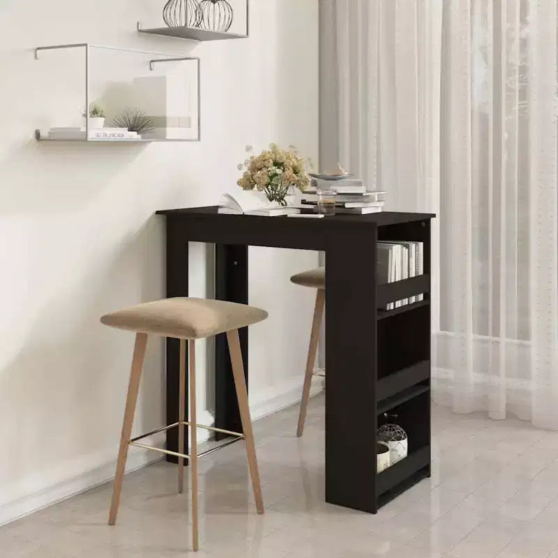 Bar Table with Storage Rack - Modern Design for Dining and Kitchen