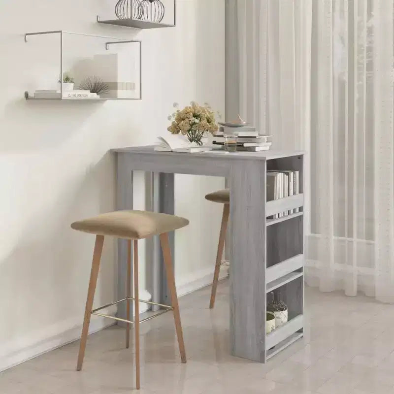 Bar Table with Storage Rack - Modern Design for Dining and Kitchen